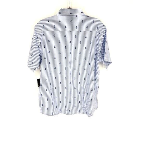 Saks Fifth Avenue Linen-Blend Anchor Printed Short Sleeve Shirt – Large NWT - Picture 2 of 5